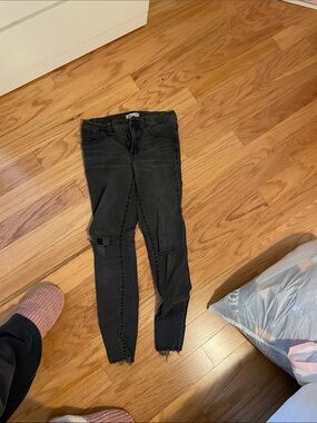 Madewell Black Distressed Skinny Jeans